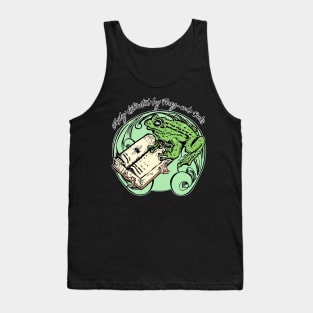 Easily Distracted by Frogs and Books cottagecore vintage Tank Top